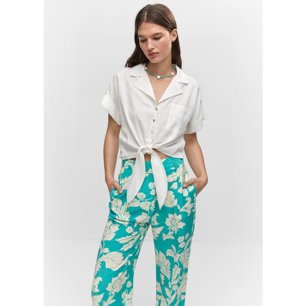 Mango Baskılı düz pantolon